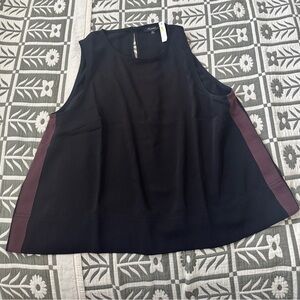 Madewell Sleeveless Black Tank Top with Brown Side Panels